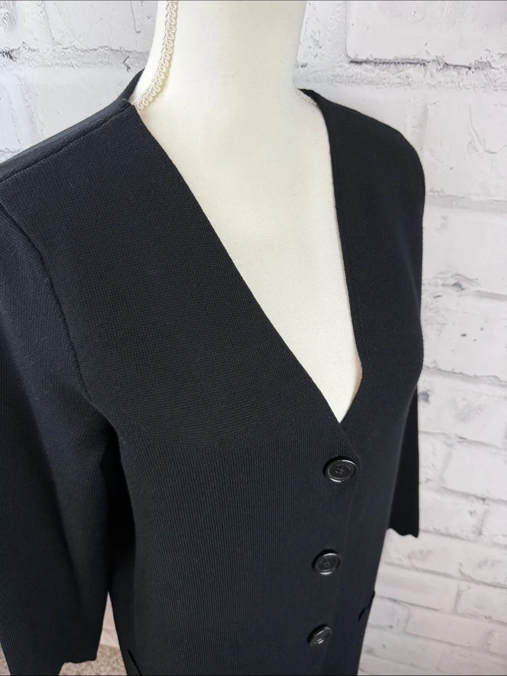 Kate Spade New York Scalloped Sweater Blazer Black